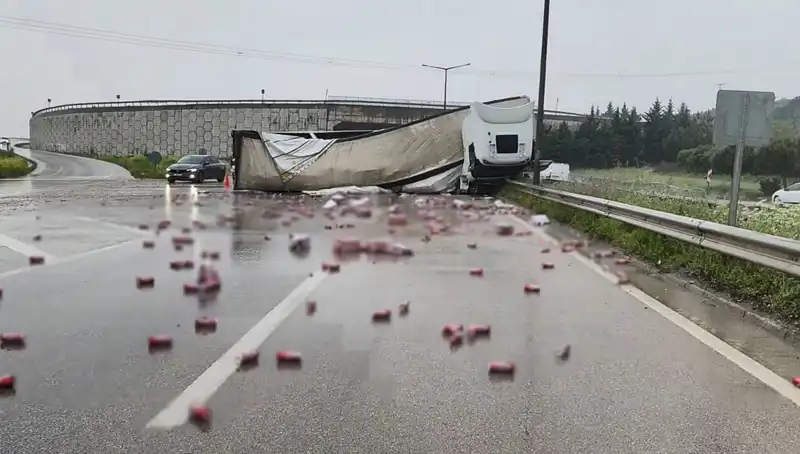 TIR Devrildi, İçkiler Yola Saçıldı: Kazanın Ardındaki Nedeni Keşfedin!