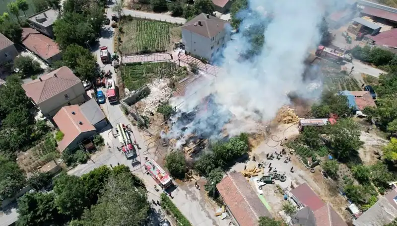 Arnavutköy'de Yangın Felaketi: Saman Balyaları Kül Oldu!