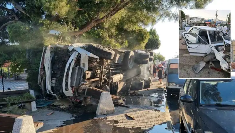 Freni Patlayan Kamyon, Trafik Işığındaki Araçları Taramadan Geçti!