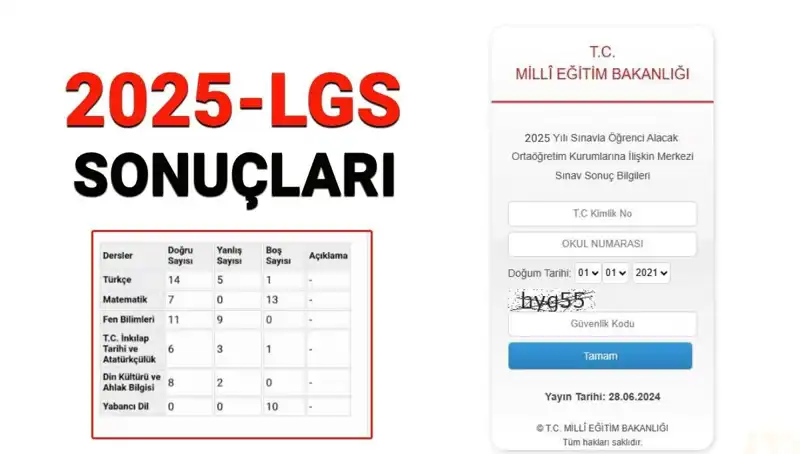 LGS 2025 Sınav Sonuçları Açıklanma Tarihi ve Sorgulama Ekranı