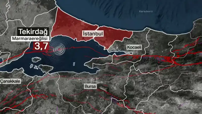 Marmara Denizi'nde Korkutan Deprem: 3,7 Büyüklüğünde Sarsıntı Hissettirildi
